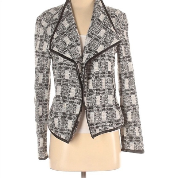 𝅺calvin KLEIN jacket with faux leather bordering. S - Picture 1 of 6